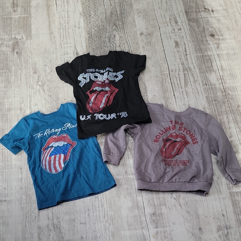 the Rolling Stones Kids T-Shirt Set - Black, Blue, Gray